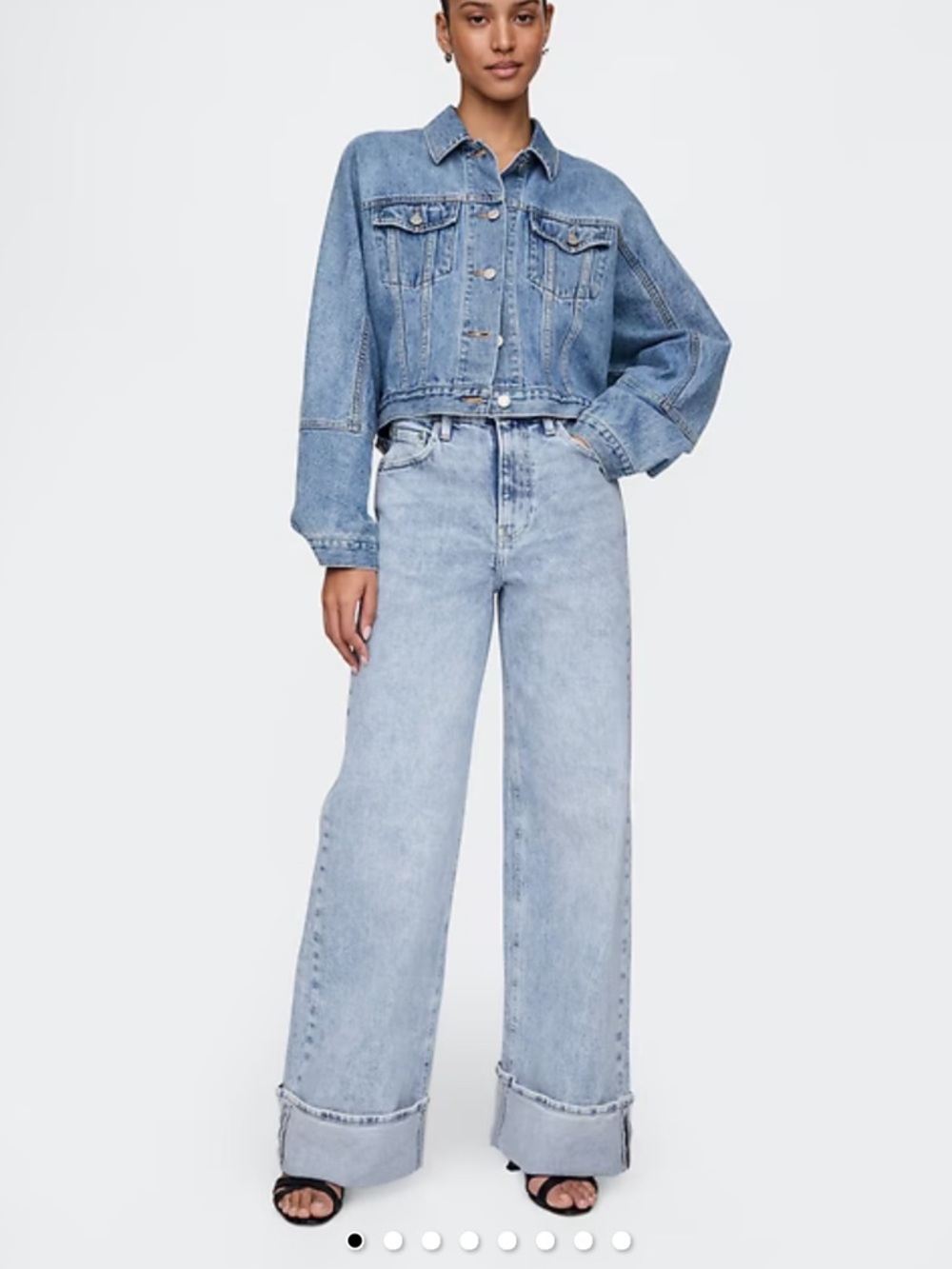 GAP High Rise Stride Cuffed Wide-Leg Jeans NWT